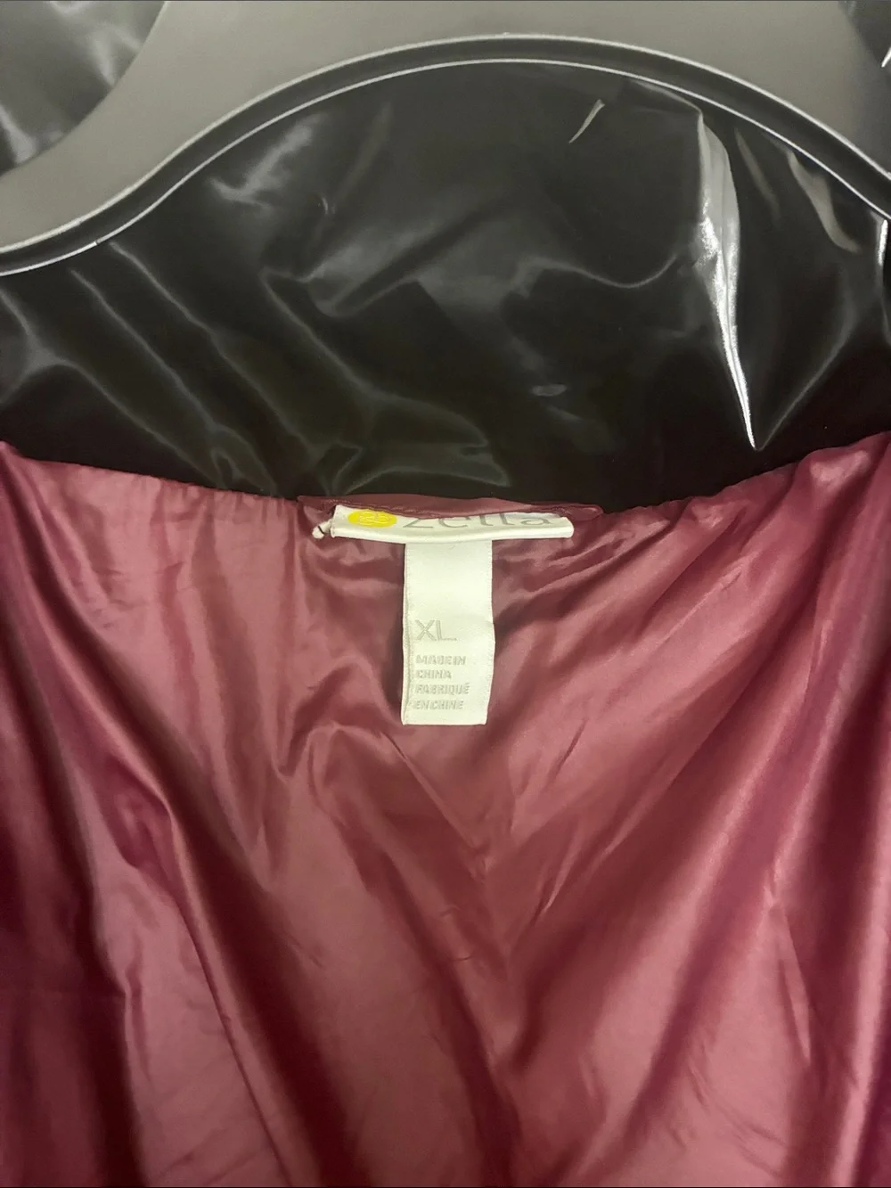 Zella Black Shiny Quilted Puffer Jacket